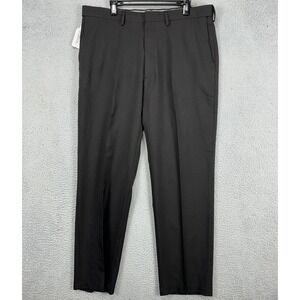 Haggar H26 Dress Pants Mens 38X32 Black Premium Stretch Classic Fit Straight NEW